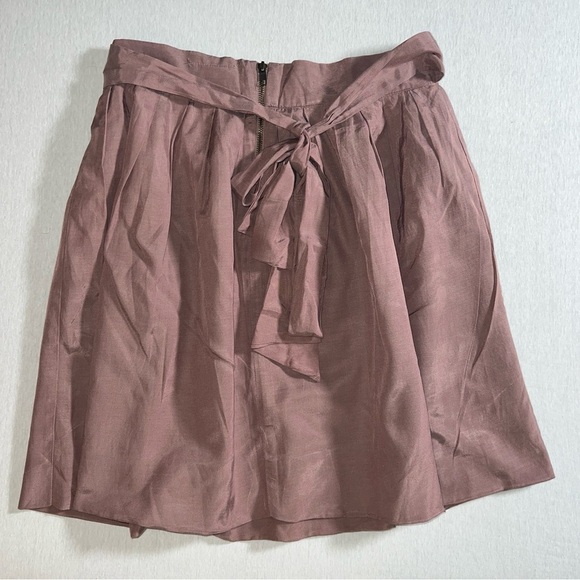Cotton Blend Mauve Purple A-Line Skirt w/ Sash + Zipper by One Clothing, Medium - Picture 1 of 8